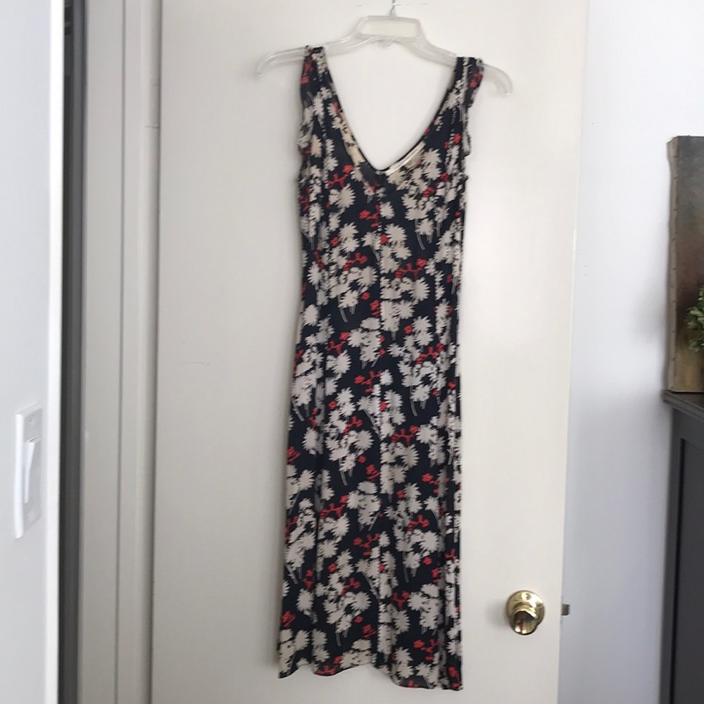 Midi length silk georgette flirty dress
